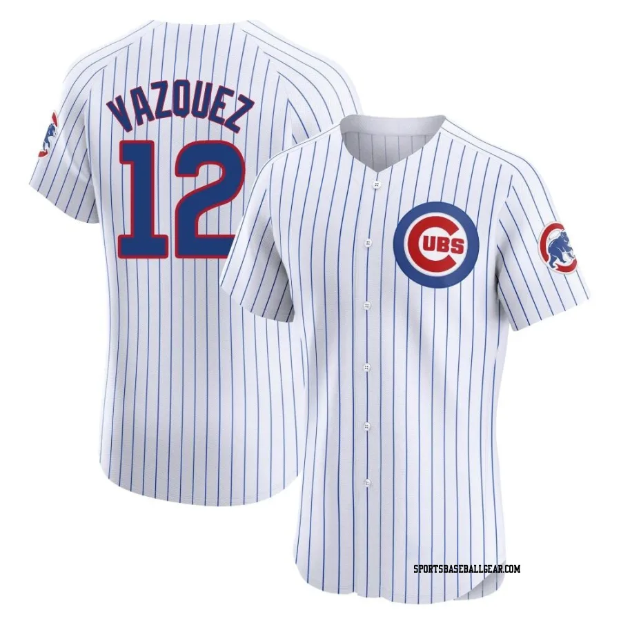 Luis Vazquez Men's Chicago Cubs White Elite Home Jersey