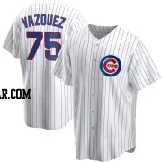 Luis Vazquez Men's Chicago Cubs White Replica Home Jersey