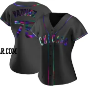 Luis Vazquez Women's Chicago Cubs Black Holographic Replica Alternate Jersey