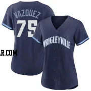 Luis Vazquez Women's Chicago Cubs Navy Replica 2021 City Connect Jersey