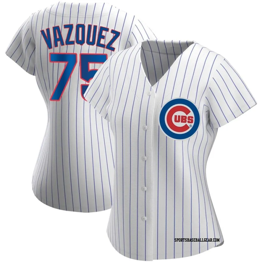 Luis Vazquez Women's Chicago Cubs White Authentic Home Jersey