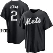 Luisangel Acuna Men's New York Mets Black/White Replica Jersey