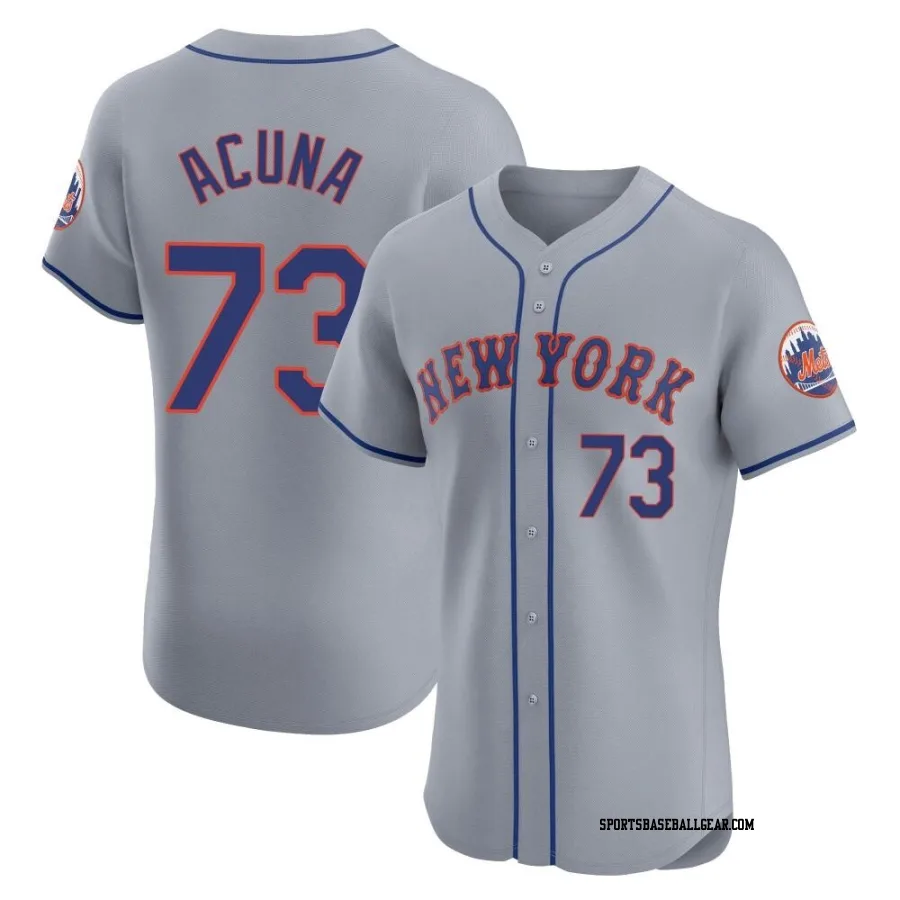 Luisangel Acuna Men's New York Mets Gray Elite Road Jersey