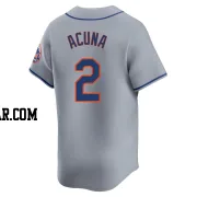 Luisangel Acuna Men's New York Mets Gray Limited Away Jersey