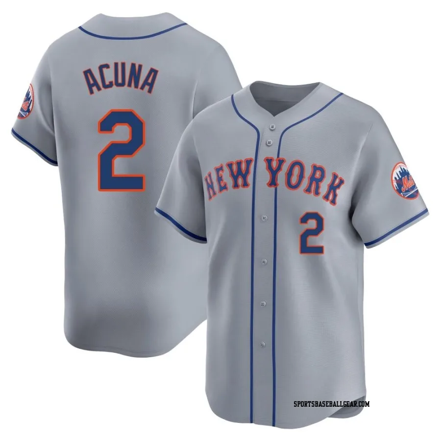 Luisangel Acuna Men's New York Mets Gray Limited Away Jersey