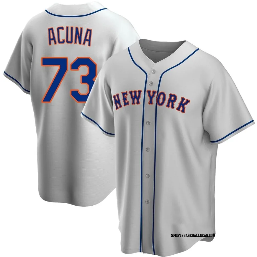 Luisangel Acuna Men's New York Mets Gray Replica Road Jersey