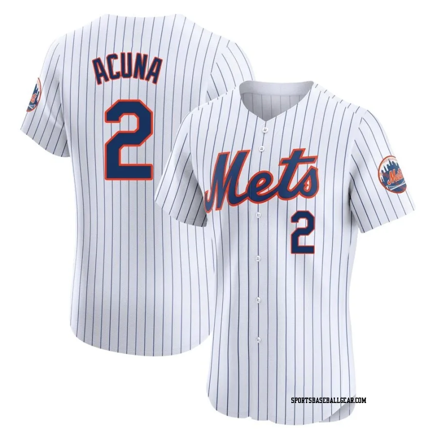 Luisangel Acuna Men's New York Mets White Elite Home Jersey