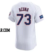 Luisangel Acuna Men's New York Mets White Elite Home Patch Jersey