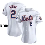 Luisangel Acuna Men's New York Mets White Elite Home Patch Jersey