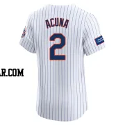 Luisangel Acuna Men's New York Mets White Elite Home Patch Jersey