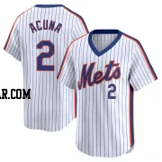 Luisangel Acuna Men's New York Mets White Limited Cooperstown Collection Jersey