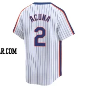 Luisangel Acuna Men's New York Mets White Limited Cooperstown Collection Jersey