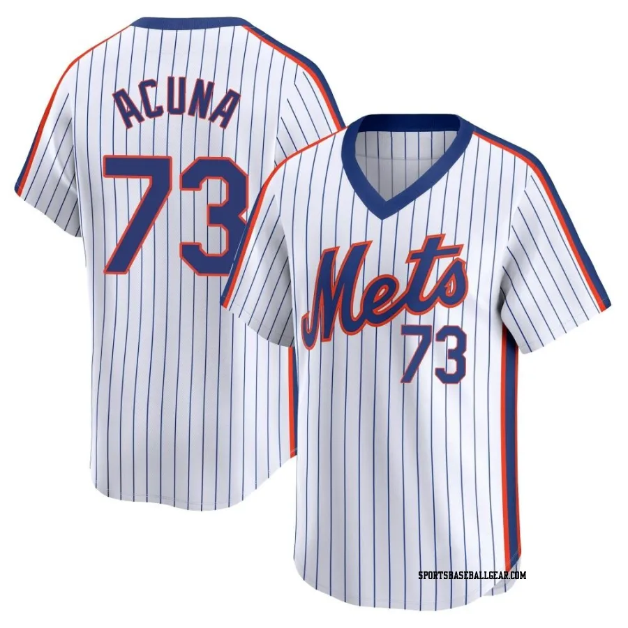 Luisangel Acuna Men's New York Mets White Limited Cooperstown Collection Jersey