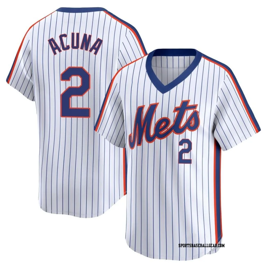 Luisangel Acuna Men's New York Mets White Limited Cooperstown Collection Jersey