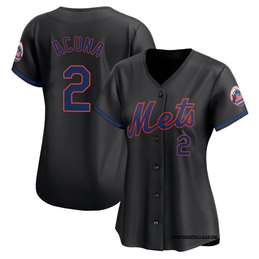 Luisangel Acuna Women's New York Mets Black Limited Alternate Jersey