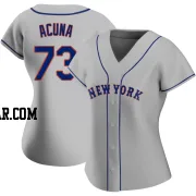 Luisangel Acuna Women's New York Mets Gray Authentic Road Jersey