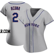 Luisangel Acuna Women's New York Mets Gray Authentic Road Jersey