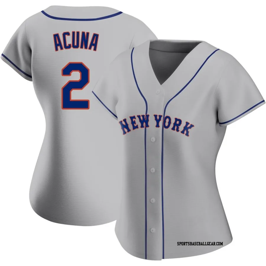 Luisangel Acuna Women's New York Mets Gray Authentic Road Jersey