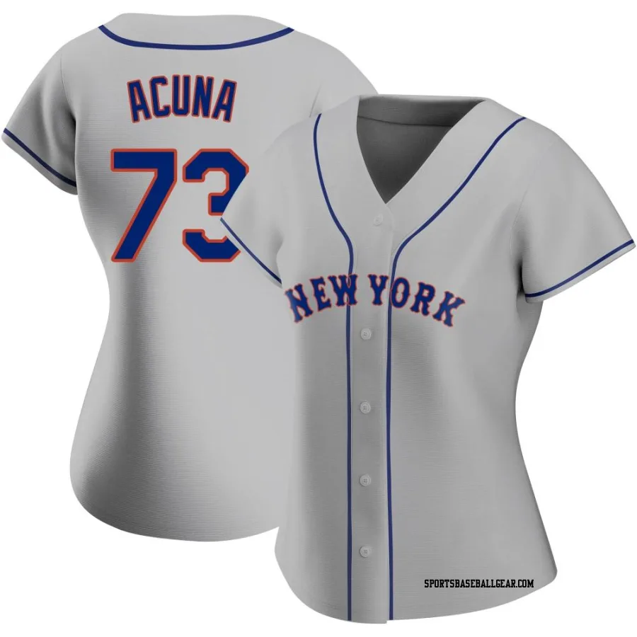 Luisangel Acuna Women's New York Mets Gray Replica Road Jersey