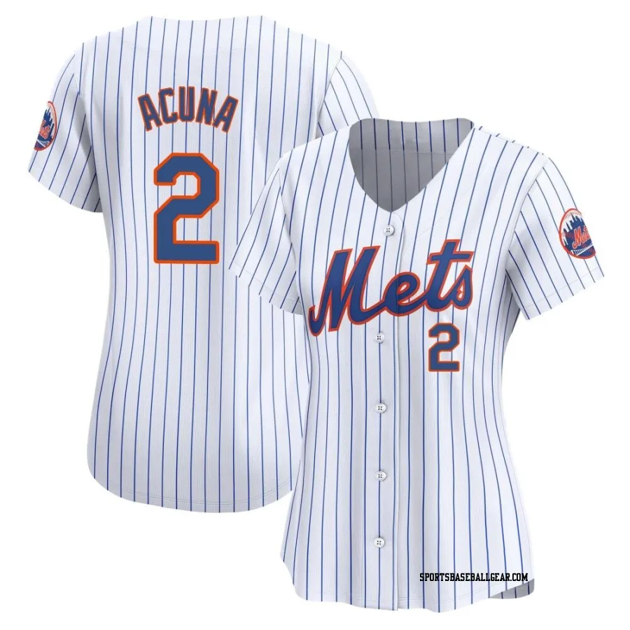 Luisangel Acuna Women's New York Mets White Limited Home Jersey