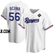 Luisangel Acuna Youth Texas Rangers White Replica Home 2023 World Series Jersey