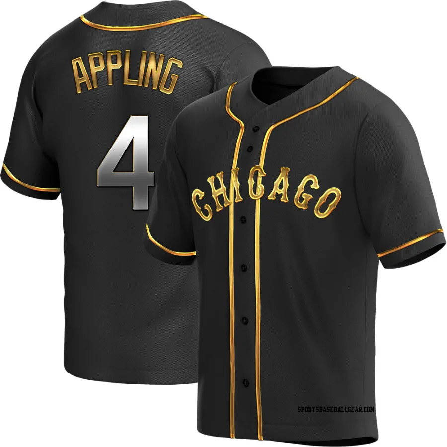 Luke Appling Men's Chicago White Sox Black Golden Replica Alternate Jersey