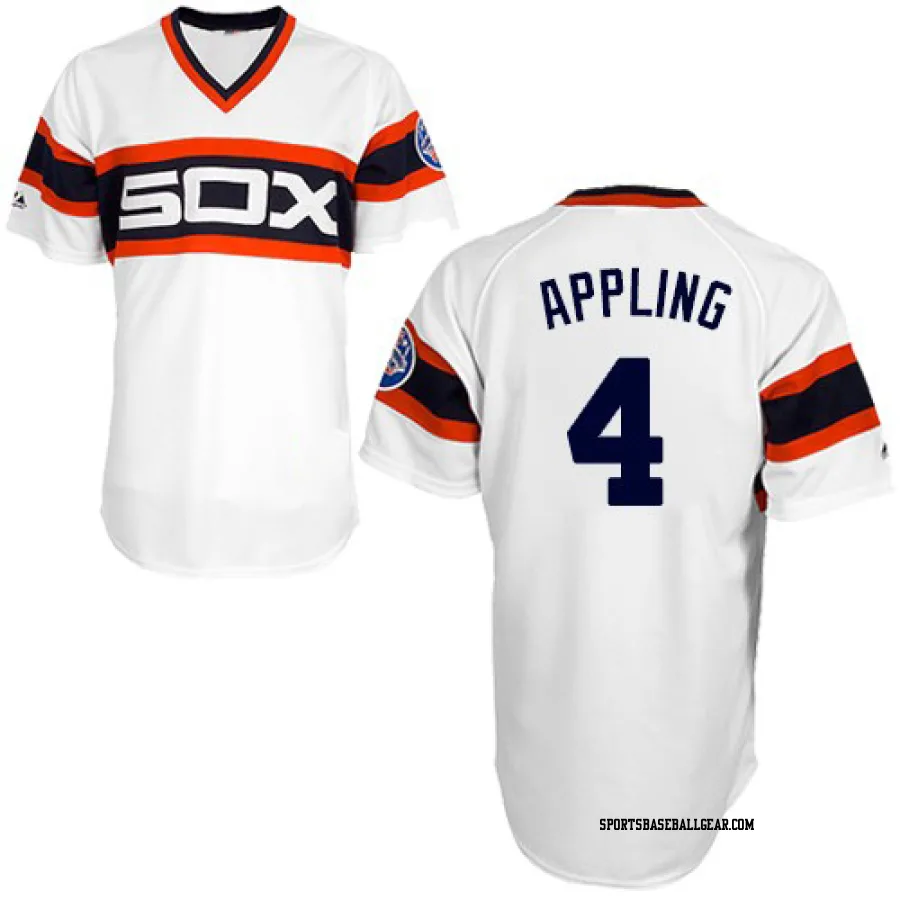 Luke Appling Men's Chicago White Sox White Authentic 1983 Throwback Jersey