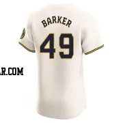 Luke Barker Men's Milwaukee Brewers Cream Elite Home Jersey