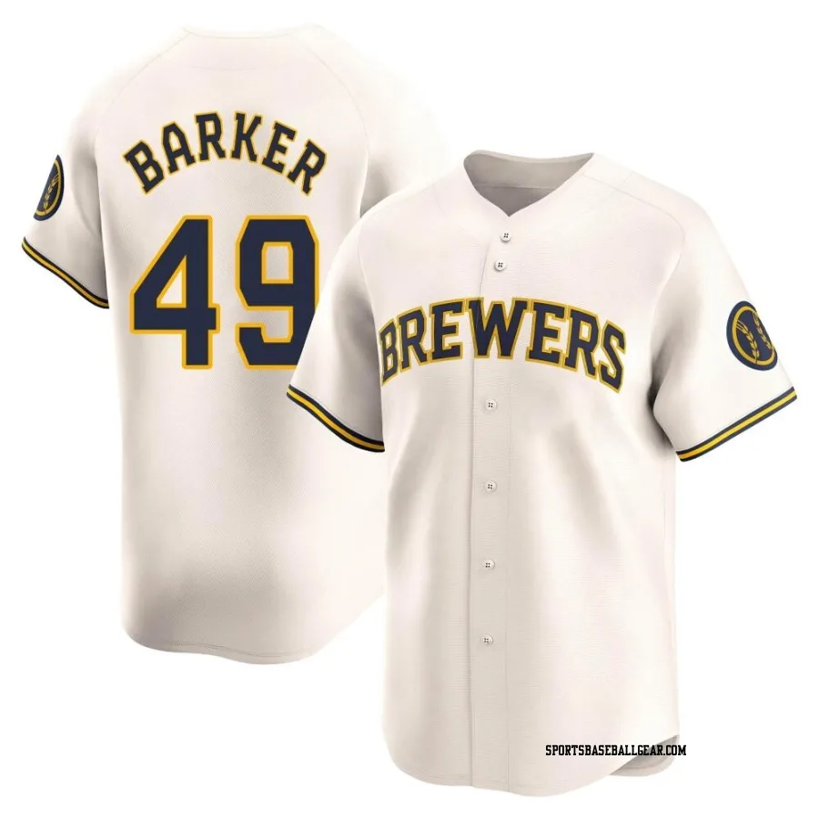 Luke Barker Men's Milwaukee Brewers Cream Limited Home Jersey