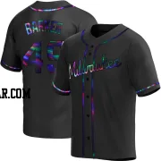 Luke Barker Youth Milwaukee Brewers Black Holographic Replica Alternate Jersey