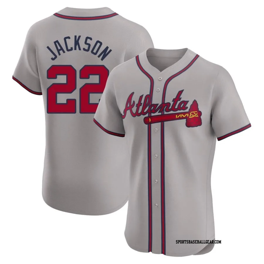 Luke Jackson Men's Atlanta Braves Gray Elite Road Jersey