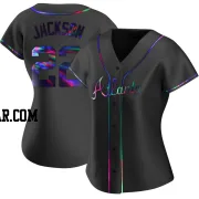 Luke Jackson Women's Atlanta Braves Black Holographic Replica Alternate Jersey