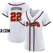 Luke Jackson Women's Atlanta Braves Gold Authentic White 2022 Program Jersey