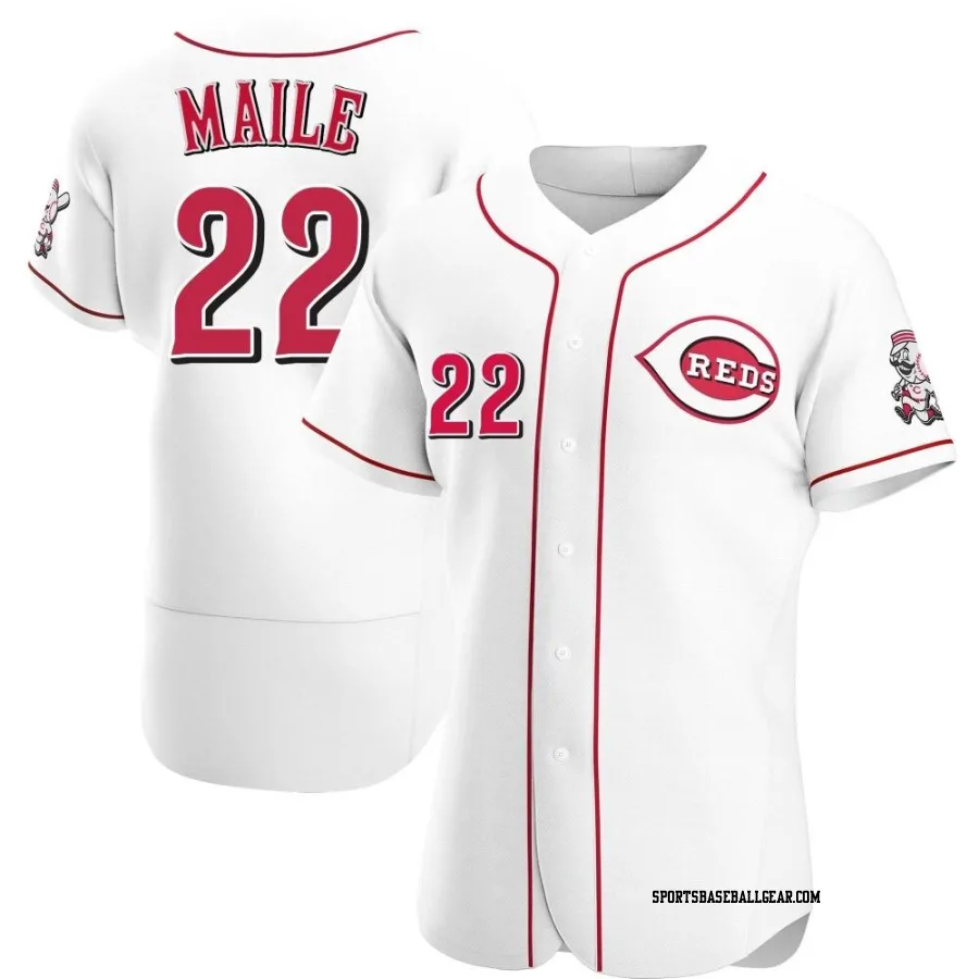 Luke Maile Men's Cincinnati Reds White Authentic Home Jersey