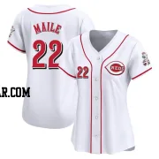 Luke Maile Women's Cincinnati Reds White Limited Home Jersey