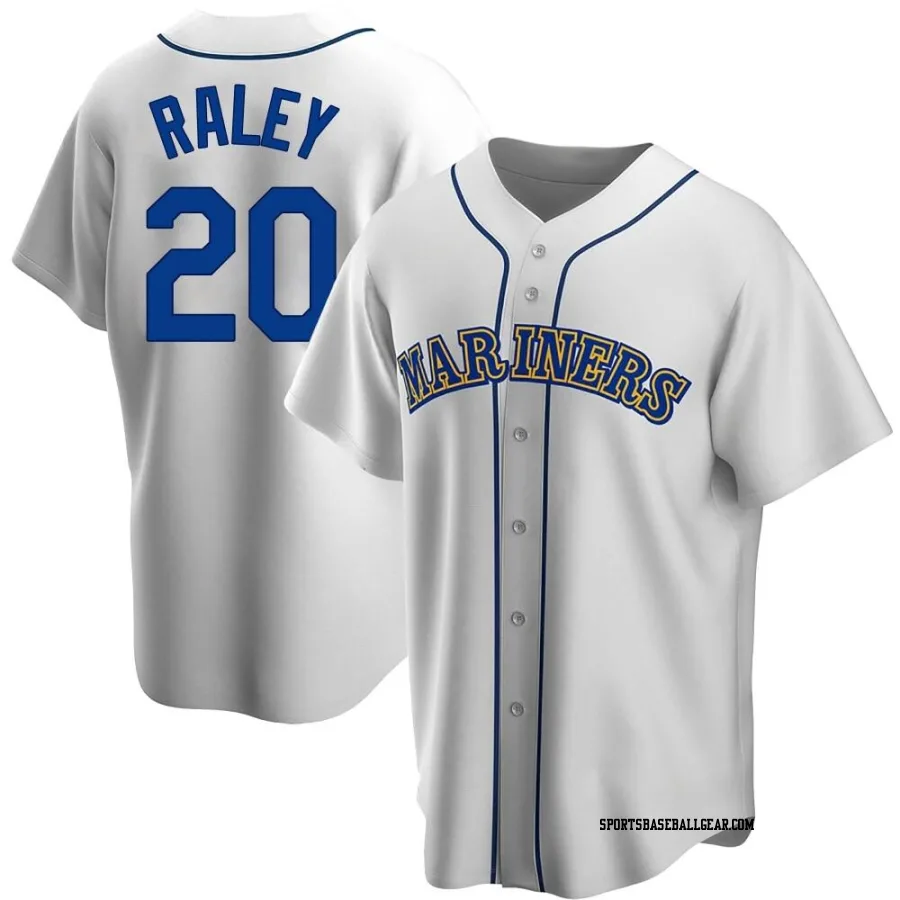 Luke Raley Youth Seattle Mariners White Replica Home Cooperstown Collection Jersey