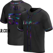 Luke Raley Youth Tampa Bay Rays Black Holographic Replica Alternate Jersey