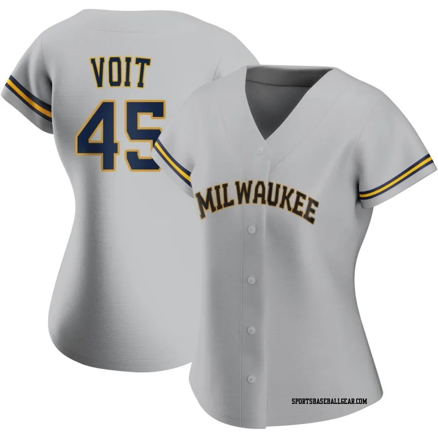 Luke Voit Women's Milwaukee Brewers Gray Authentic Road Jersey