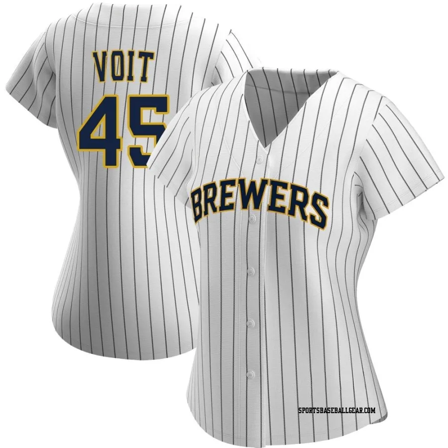 Luke Voit Women's Milwaukee Brewers White/Navy Authentic Alternate Jersey