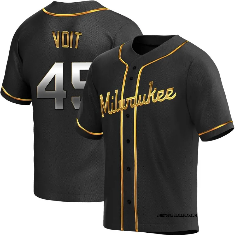 Luke Voit Youth Milwaukee Brewers Black Golden Replica Alternate Jersey