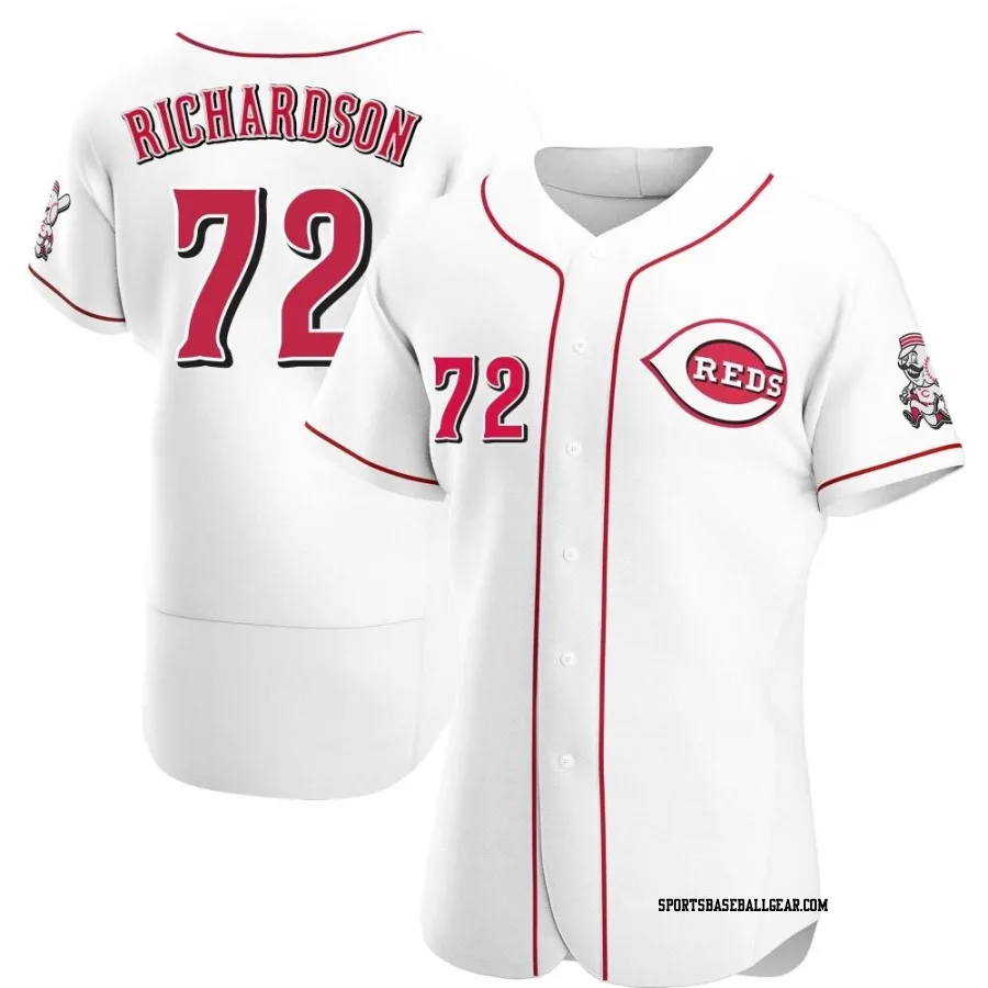 Lyon Richardson Men's Cincinnati Reds White Authentic Home Jersey