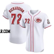 Lyon Richardson Men's Cincinnati Reds White Elite Home Patch Jersey