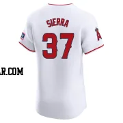 Magneuris Sierra Men's Los Angeles Angels White Elite Home Patch Jersey