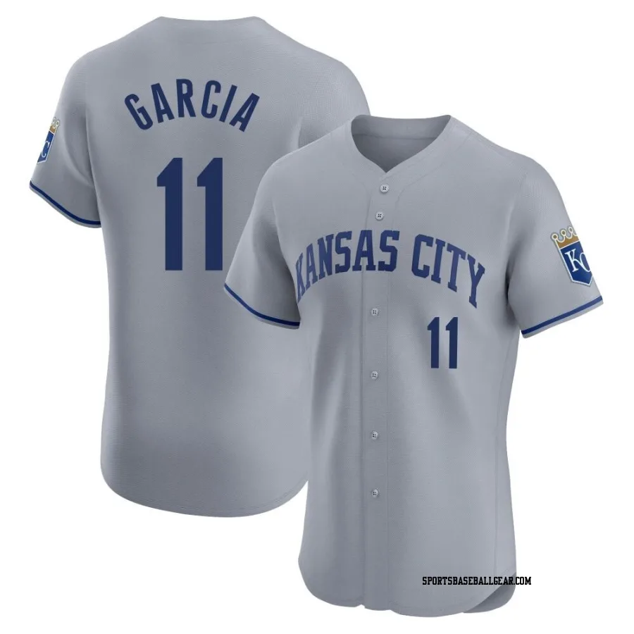 Maikel Garcia Men's Kansas City Royals Gray Elite Road Jersey