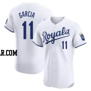 Maikel Garcia Men's Kansas City Royals White Elite Home Jersey