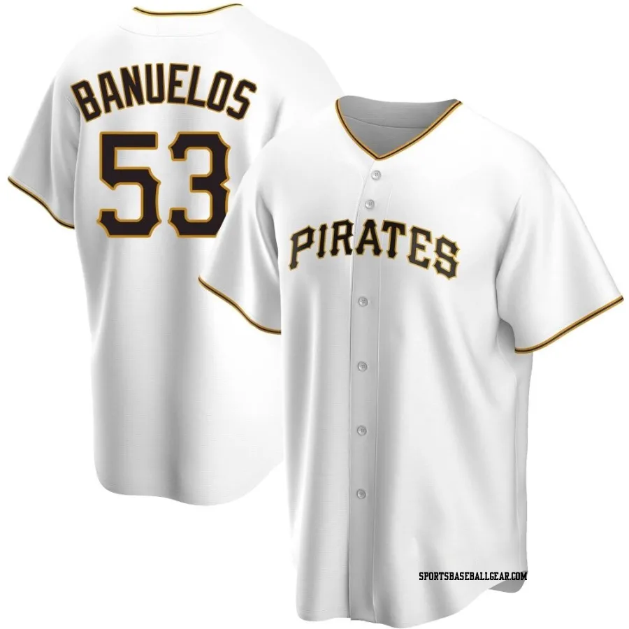 Manny Banuelos Men's Pittsburgh Pirates White Replica Home Jersey