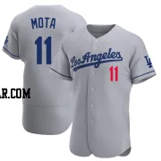 Manny Mota Men's Los Angeles Dodgers Gray Authentic Away Jersey