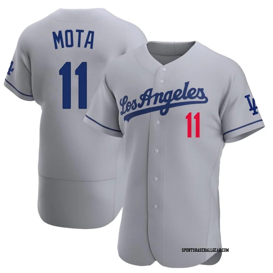 Manny Mota Men's Los Angeles Dodgers Gray Authentic Away Jersey