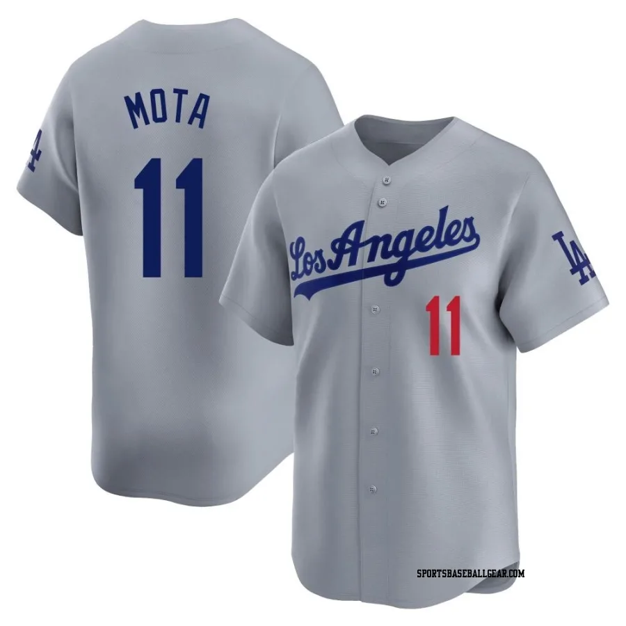 Manny Mota Men's Los Angeles Dodgers Gray Limited Away Jersey