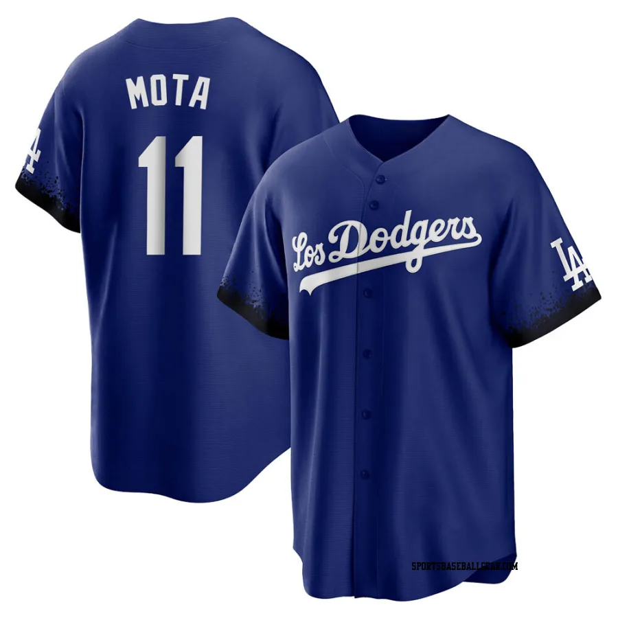 Manny Mota Men's Los Angeles Dodgers Royal Replica 2021 City Connect Jersey